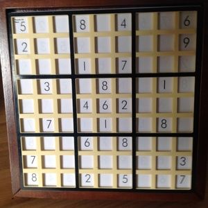 RARE: Saduko game in med/dark solid wood case